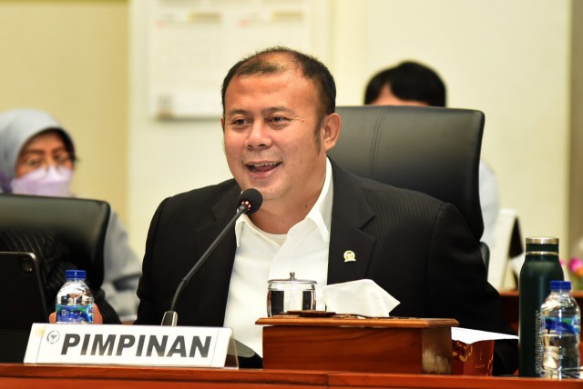 Wakil Ketua Badan Anggaran (Banggar) DPR RI Cucun Ahmad Syamsurijal saat menerima audiensi dari Asosiasi Pemerintahan Desa Seluruh Indonesia (APDESI) di Gedung Nusantara II, Senayan, Jakarta, Senin (30/5/2022). 